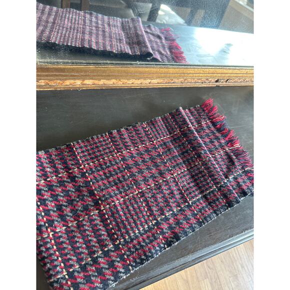Vintage Scarf Red Black Gray Houndstooth - Picture 5 of 5